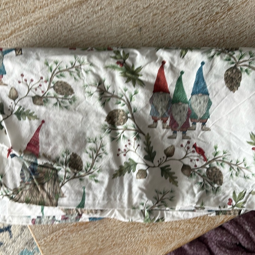 Pottery Barn holiday gnome standard pillow case. Set of 2